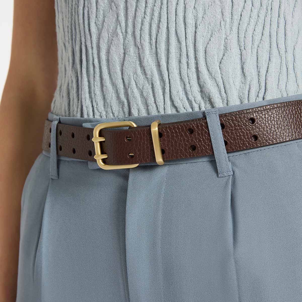 Barely Moving Belt - Choc/Gold - Image 8
