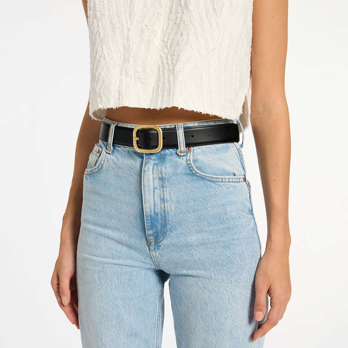 Falling Quiet Belt - Black Nappa/Gold - Image 2