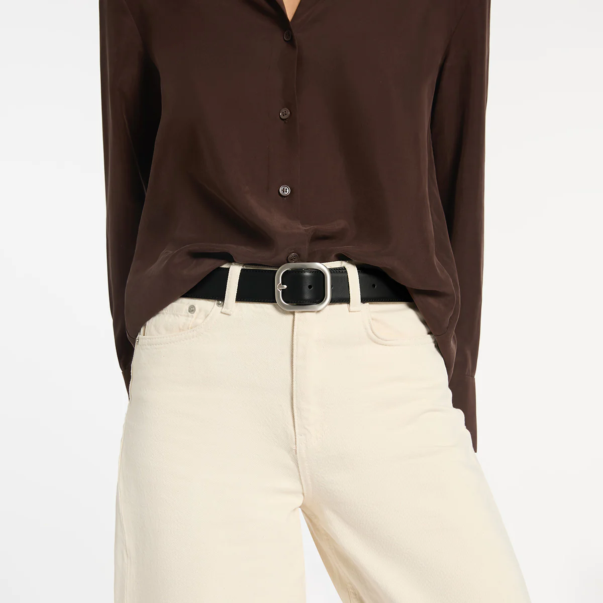Falling Quiet Belt - Black Nappa/Silver - Image 2
