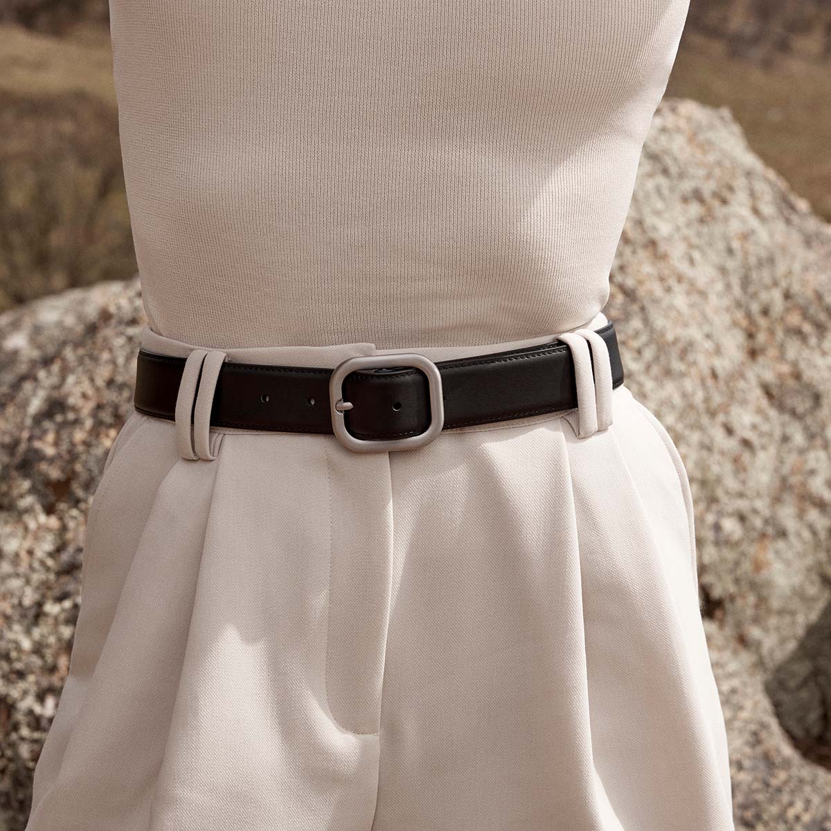 Falling Quiet Belt - Black Nappa/Silver - Image 9