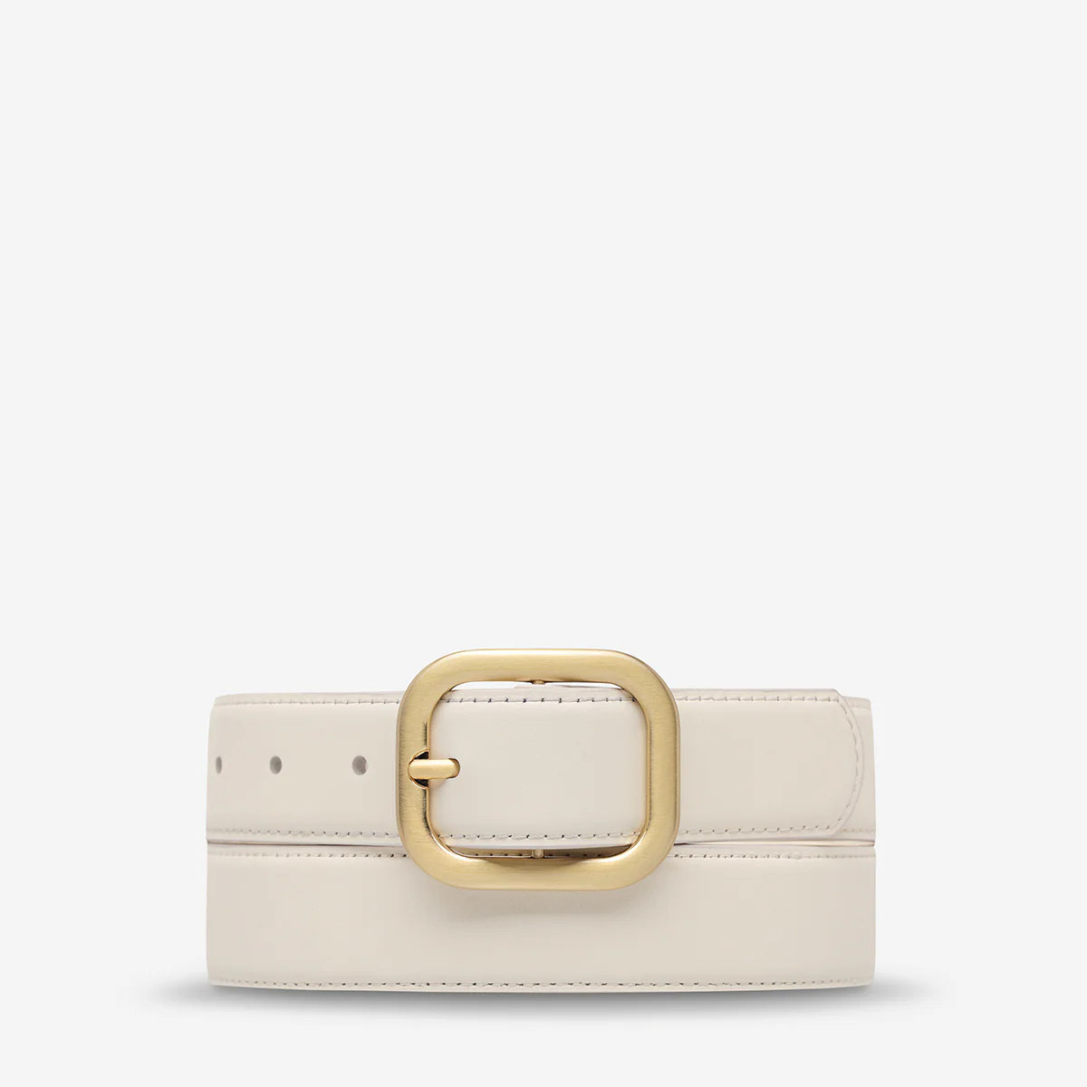 Falling Quiet Belt - Ivory Nappa/Gold