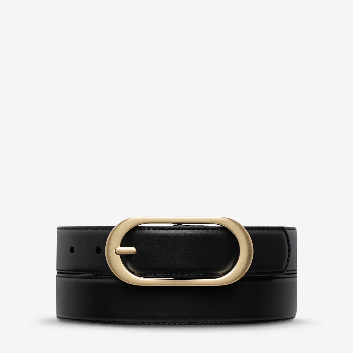Final Loop Belt - Black Nappa/Gold