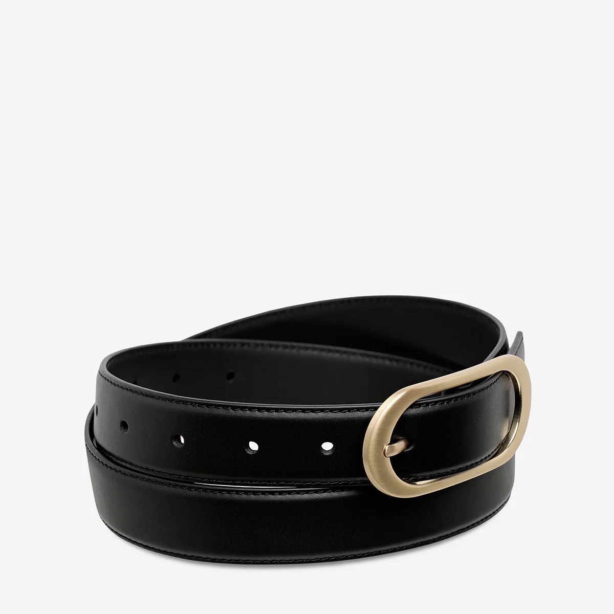 Final Loop Belt - Black Nappa/Gold - Image 3