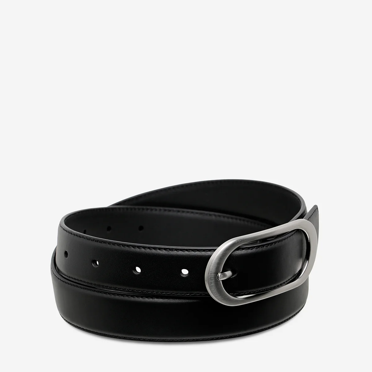 Final Loop Belt - Black Nappa/Silver - Image 3