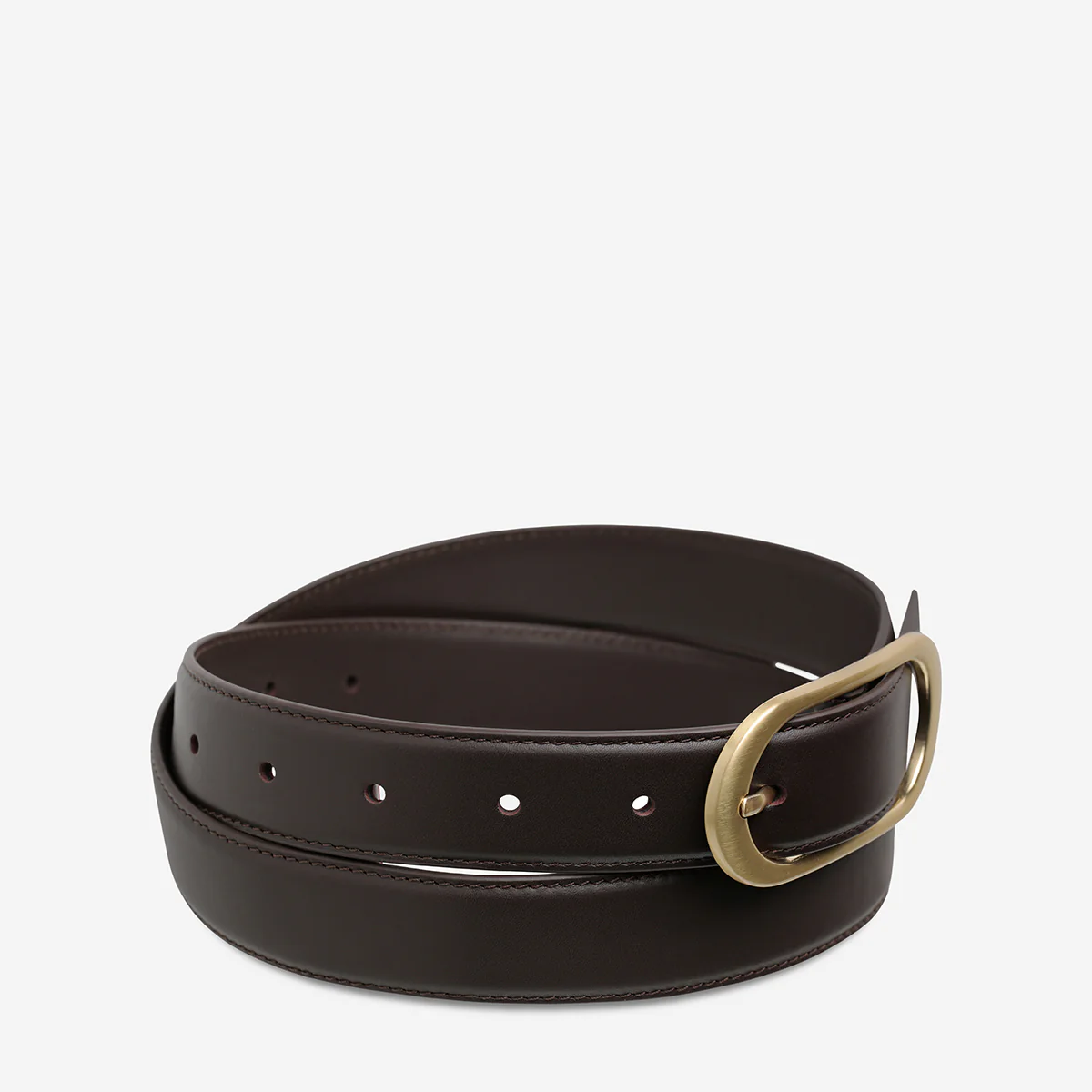 Final Loop Belt - Choc Nappa/Gold - Image 3
