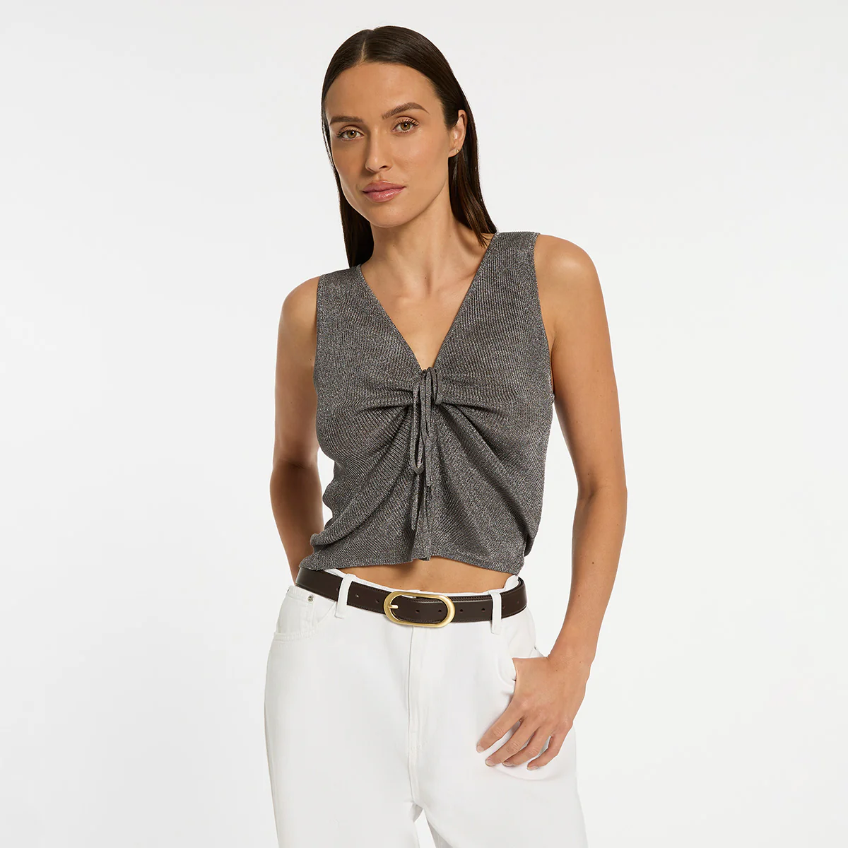 Final Loop Belt - Choc Nappa/Gold - Image 8