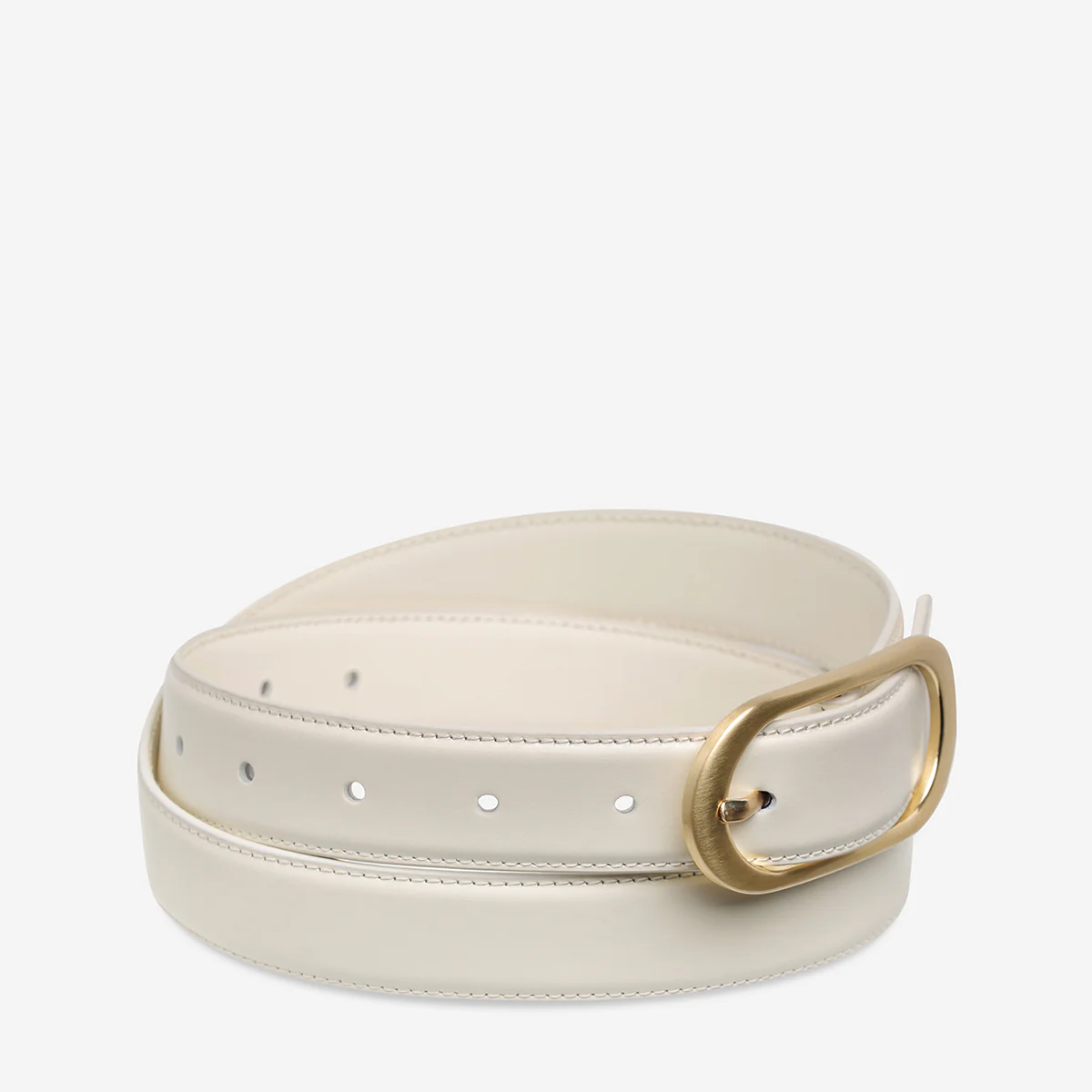 Final Loop Belt - Ivory Nappa/Gold - Image 3