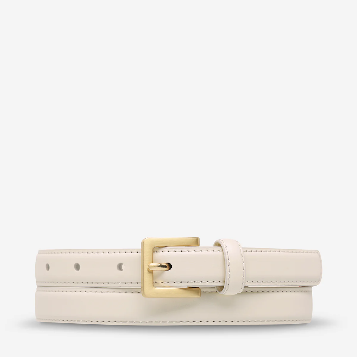 In Your Eyes Belt - Ivory Nappa/Gold