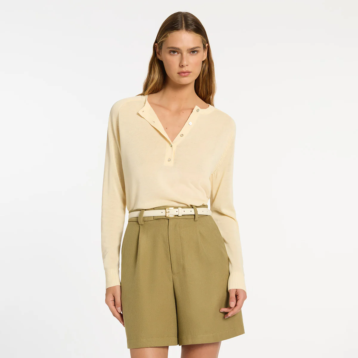 In Your Eyes Belt - Ivory Nappa/Gold - Image 9