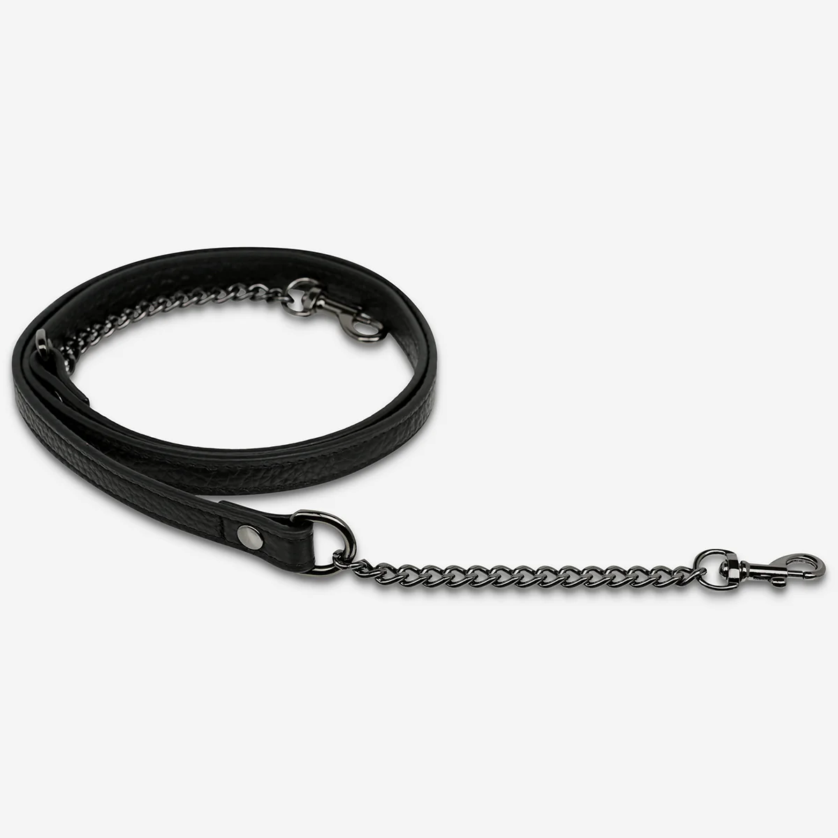 Leather Strap With Chain - Black - Image 3
