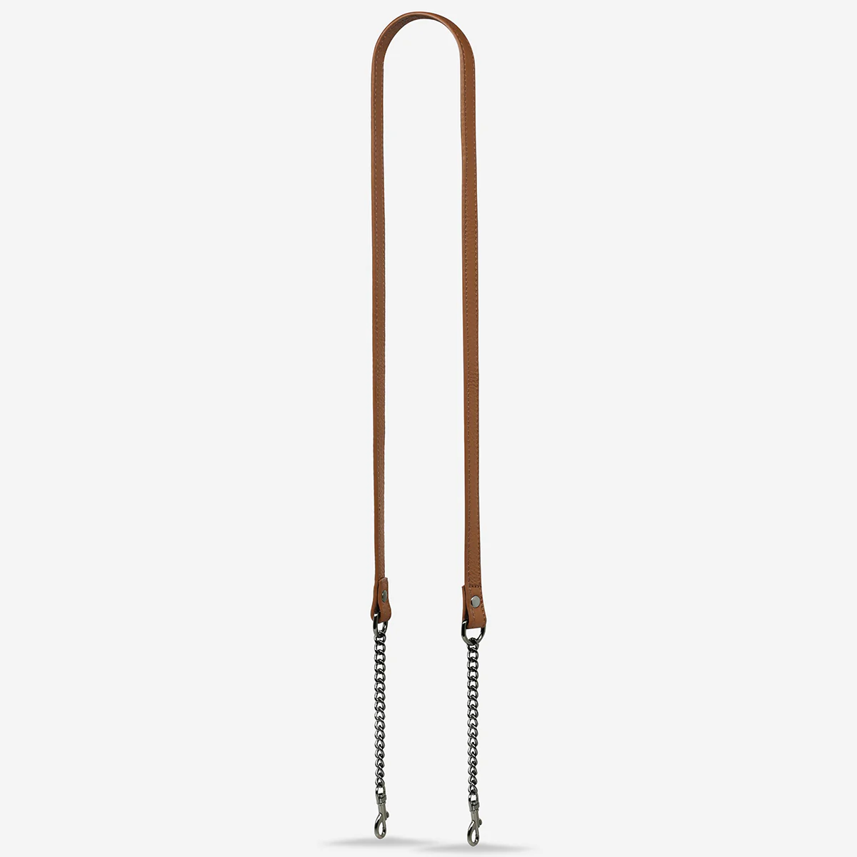 Leather Strap With Chain - Camel