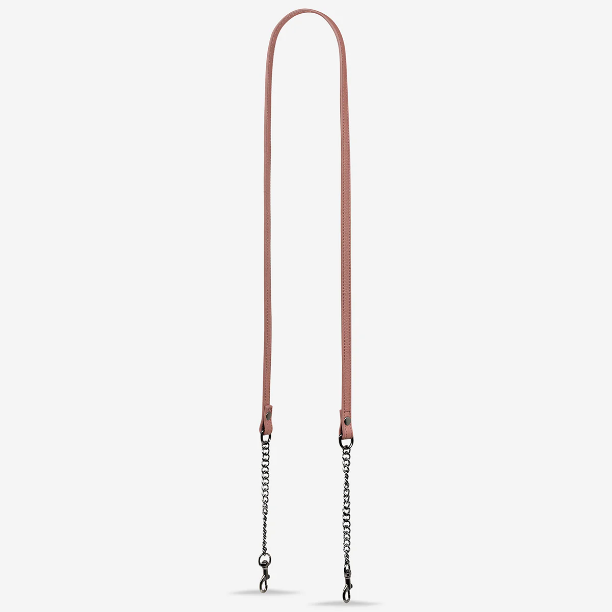 Leather Strap With Chain - Dusty Rose