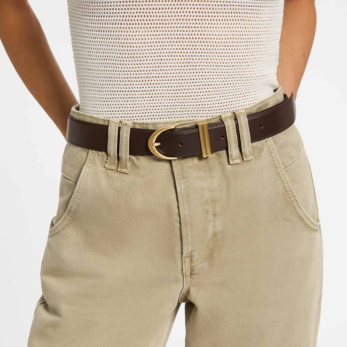 Under Your Spell Belt - Choc Nappa/Gold - Image 2