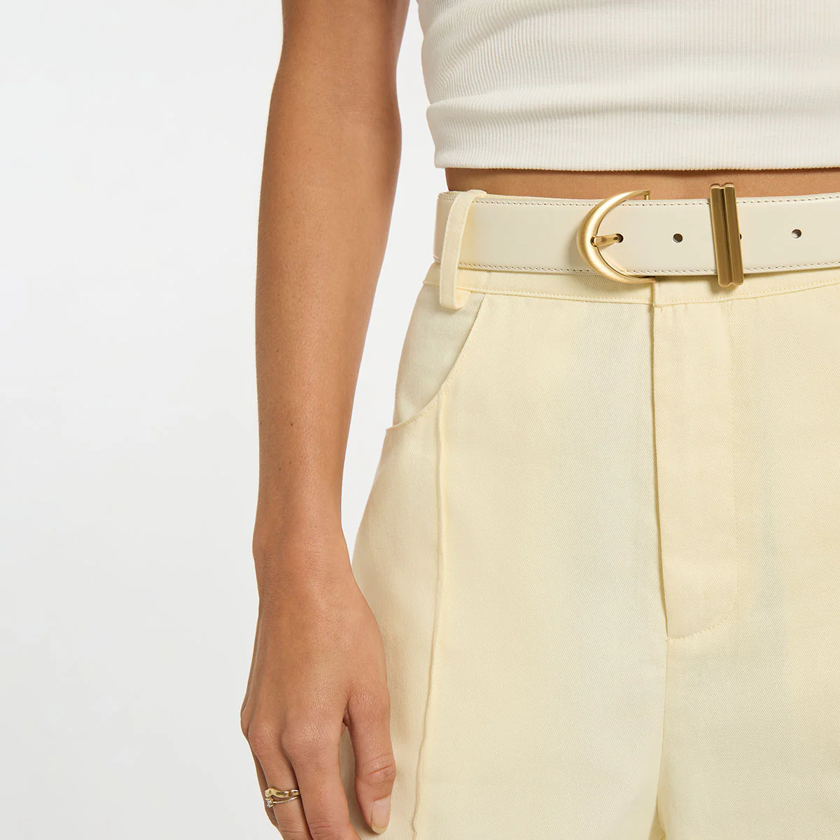 Under Your Spell Belt - Ivory Nappa/Gold - Image 2